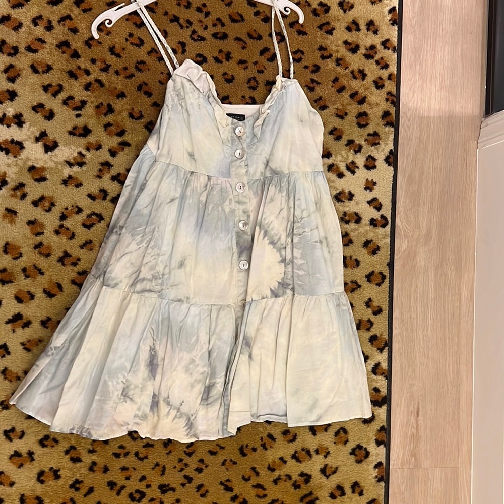 Zara tie die baby doll mini dress